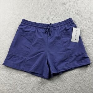 Athleta Short Women's‎ Large Purple Retroterry Stretch Active Drawstring